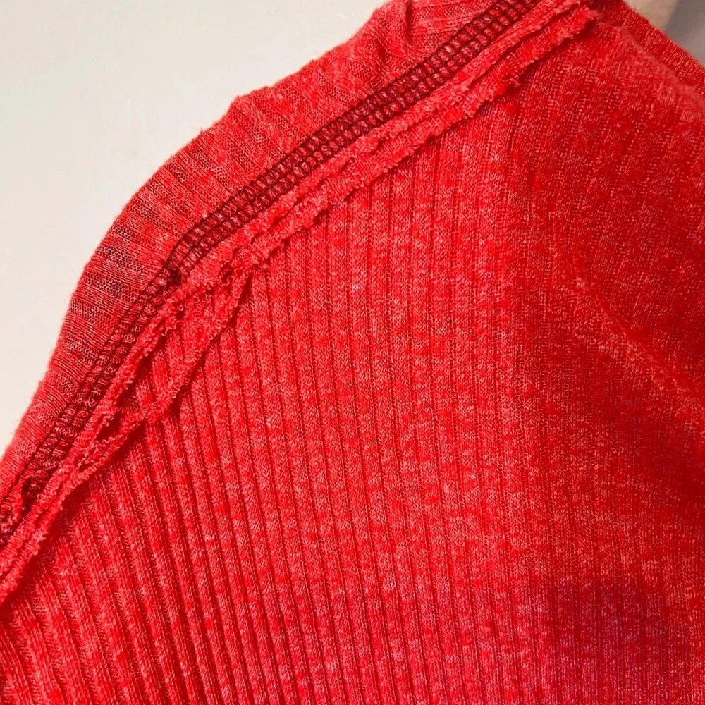 Free People We The Free Londontown Thermal Top Coral Oversized Cowl Neck P Small